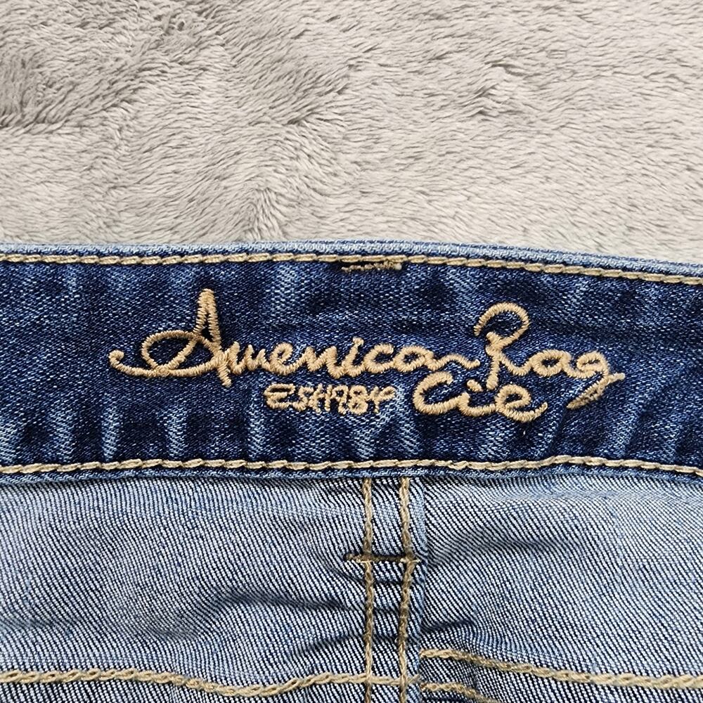 American Rag Shorts Womens 9 Juniors Blue Low Rise Cutoff Bermuda Stretch Denim - Picture 4 of 11